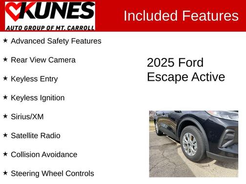Black Metallic 2025 Ford Escape Active