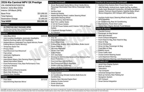 2026 Kia Carnival SX Prestige