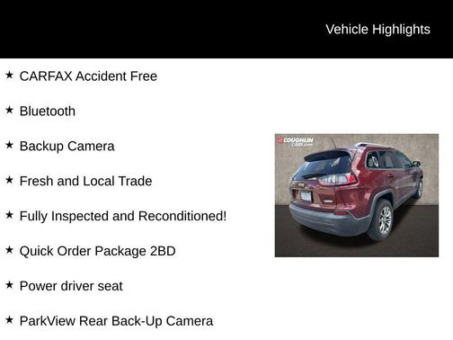 Velvet Red Pearlcoat 2019 Jeep Cherokee Latitude Plus