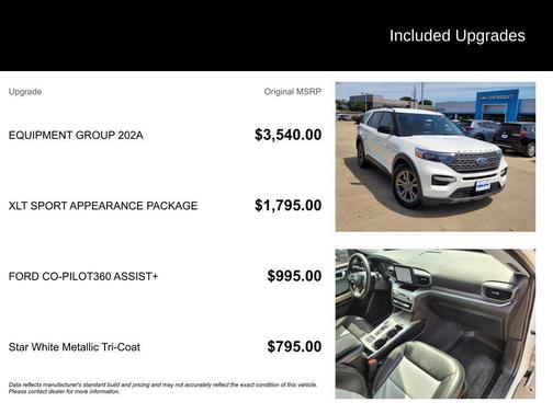 Star White Metallic Tri-Coat 2022 Ford Explorer XLT