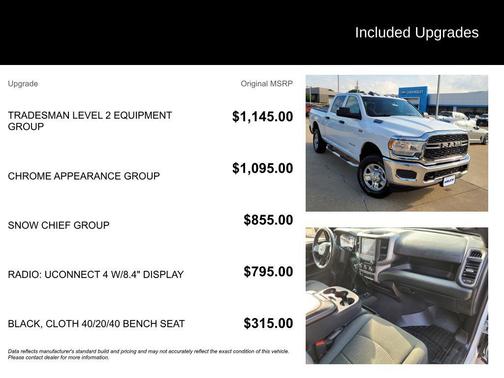 Bright White Clearcoat 2021 RAM 2500 Tradesman Crew Cab 4x4 6'4' Box