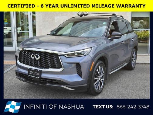 Moonbow Blue/Black Obsidian 2023 INFINITI QX60 AUTOGRAPH