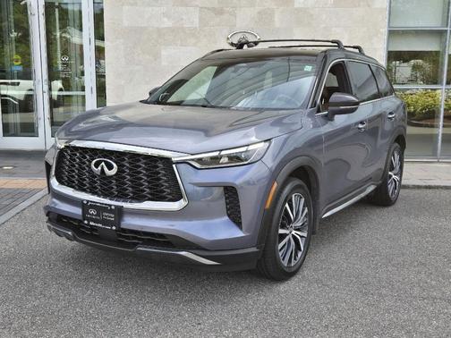 Moonbow Blue/Black Obsidian 2023 INFINITI QX60 AUTOGRAPH