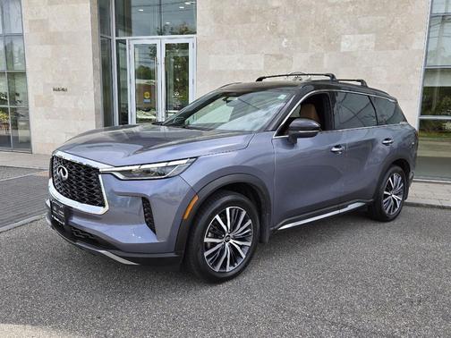 Moonbow Blue/Black Obsidian 2023 INFINITI QX60 AUTOGRAPH