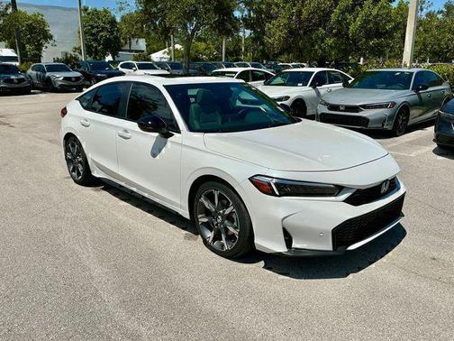Platinum White Pearl 2026 Honda Civic Hybrid Sport Touring