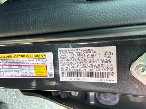2022 Honda Civic Sport