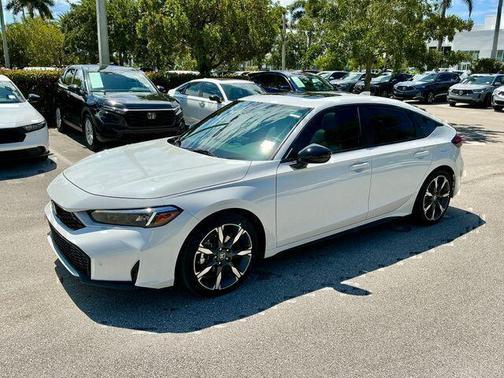 Platinum White Pearl 2026 Honda Civic Hybrid Sport Touring