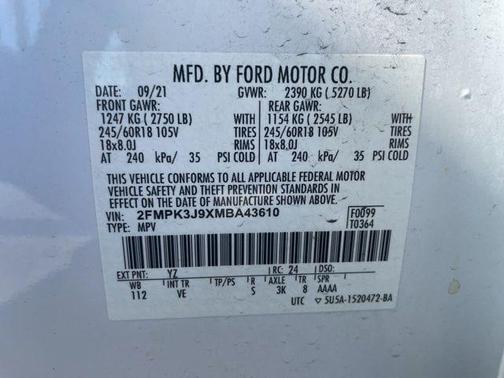 Oxford White 2021 Ford Edge SEL