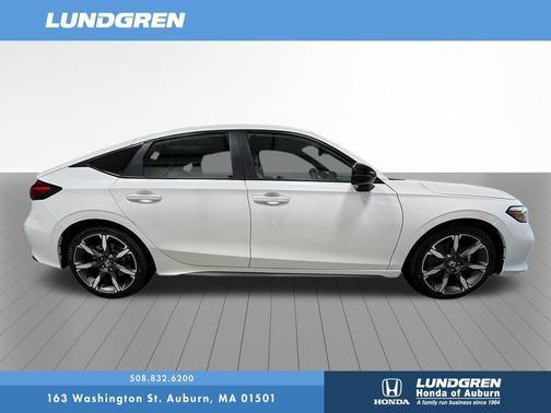 Platinum White 2026 Honda Civic Hybrid Sport Touring
