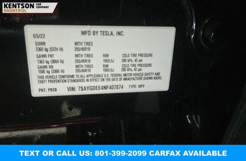 Solid Black 2022 Tesla Model Y Long Range Dual Motor All-Wheel Drive