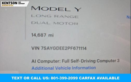 Pearl White Multi-Coat 2023 Tesla Model Y Long Range Dual Motor All-Wheel Drive