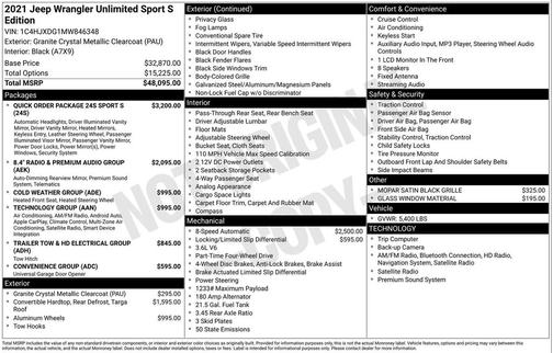 2021 Jeep Wrangler Unlimited Sport