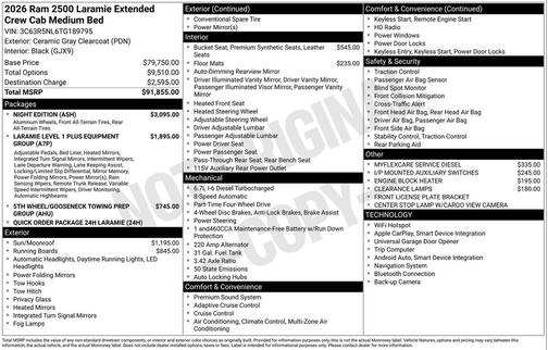 2026 RAM 2500 Laramie Mega Cab 4x4 6'4' Box