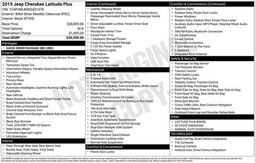 2019 Jeep Cherokee Latitude Plus