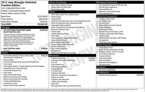 2013 Jeep Wrangler Unlimited Freedom Edition