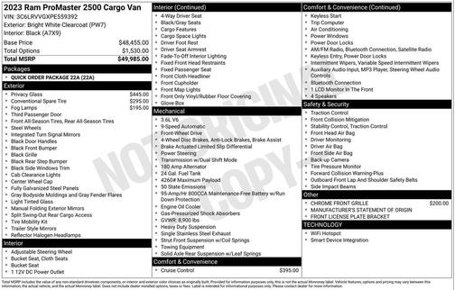 2023 RAM ProMaster 2500 Base