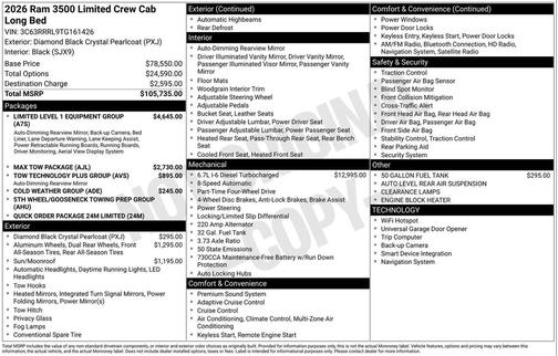 Pxj 2026 RAM 3500 Limited