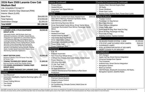 2026 RAM 2500 Laramie Crew Cab 4x4 6'4' Box