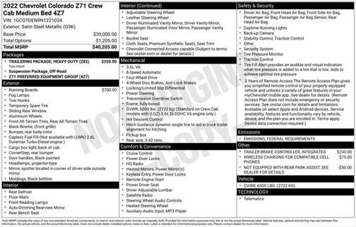 2022 Chevrolet Colorado Z71
