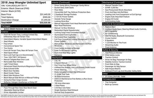 2018 Jeep Wrangler Unlimited Sport