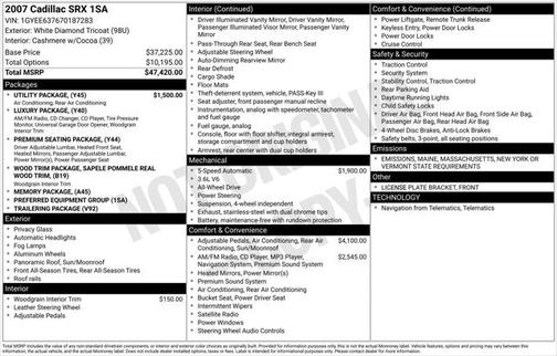 2007 Cadillac SRX V6