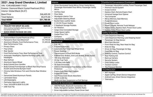 2021 Jeep Grand Cherokee L Limited