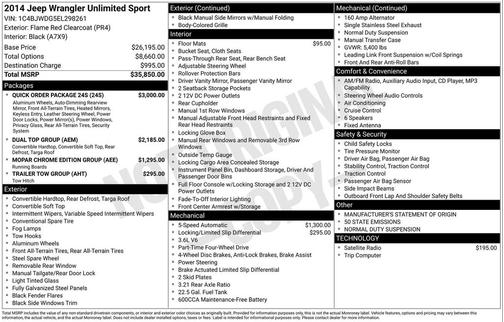 2014 Jeep Wrangler Unlimited Sport