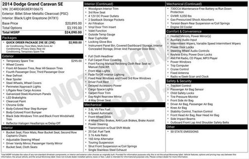 2014 Dodge Grand Caravan AVP/SE