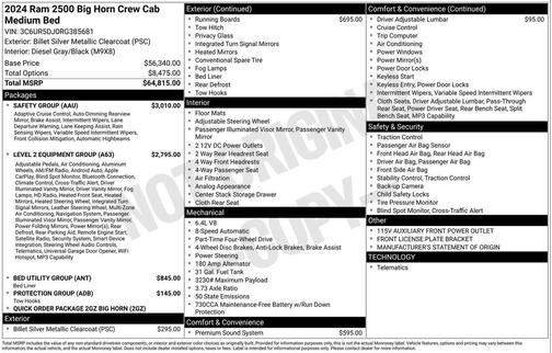2024 RAM 2500 Big Horn Crew Cab 4x4 6'4' Box