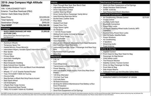 2016 Jeep Compass High Altitude
