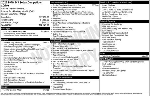 2022 BMW M3 Competition xDrive Sedan