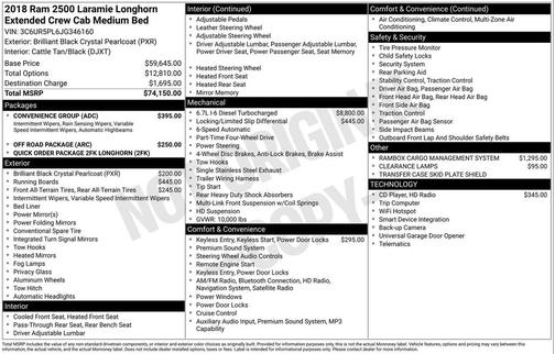 2018 RAM 2500 Longhorn
