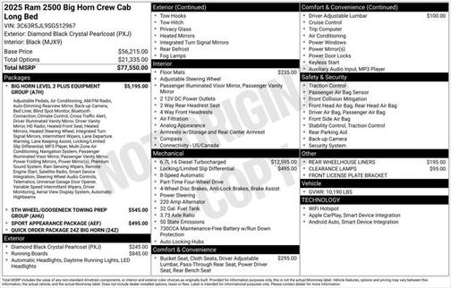 2025 RAM 2500 Big Horn Crew Cab 4x4 8' Box