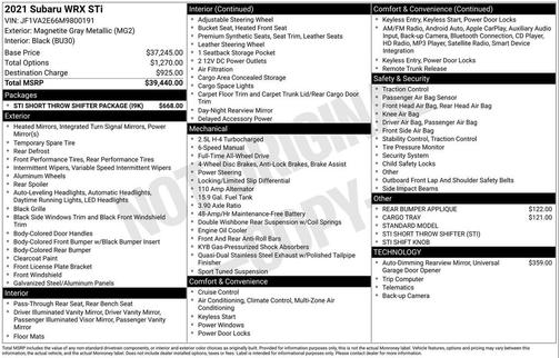 2021 Subaru WRX STI Base