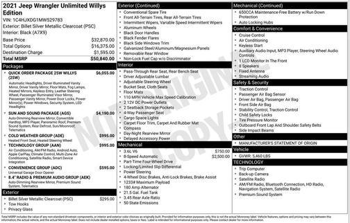 2021 Jeep Wrangler Willys