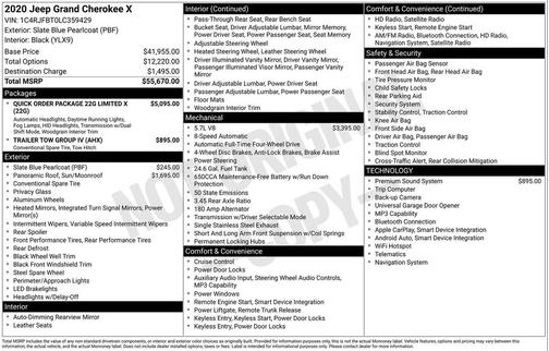 2020 Jeep Grand Cherokee Limited X