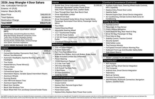 2026 Jeep Wrangler 4-Door Sahara 4x4