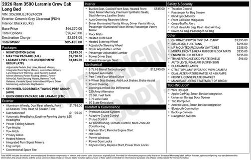 2026 RAM 3500 Laramie Crew Cab 4x4 8' Box