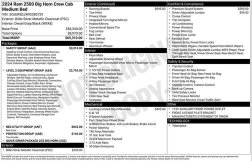 2024 RAM 2500 Big Horn Crew Cab 4x4 6'4' Box