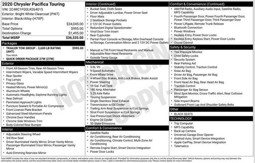 2020 Chrysler Pacifica Touring