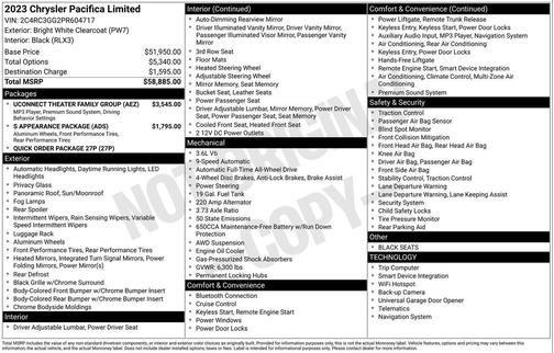 2023 Chrysler Pacifica Limited