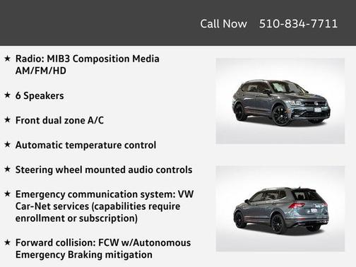 Platinum Gray Metallic 2021 Volkswagen Tiguan 2.0T SE R-Line Black