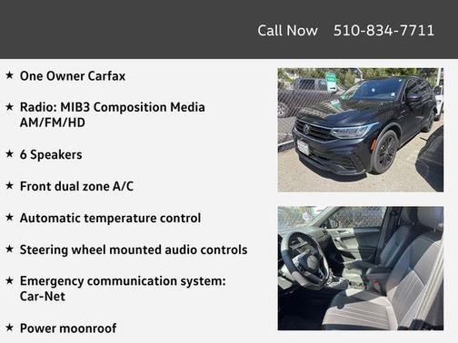 Deep Black Pearl 2022 Volkswagen Tiguan 2.0T SE R-Line Black