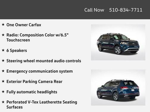 Blue Metallic 2022 Volkswagen Atlas 2.0T SE