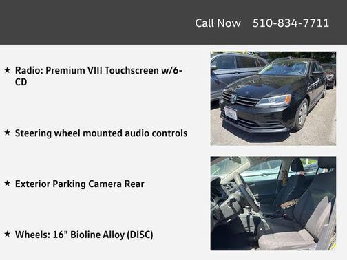 Black 2015 Volkswagen Jetta Auto S w/Technology