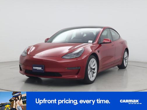 Red 2021 Tesla Model 3 Standard Range Plus