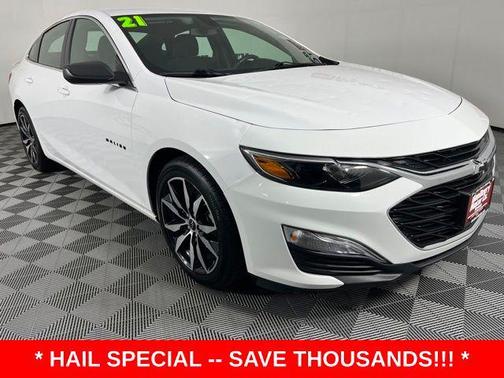 Summit White 2021 Chevrolet Malibu FWD RS