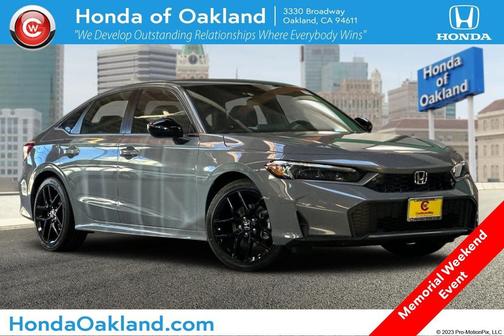 Gray 2026 Honda Civic Hybrid Sport