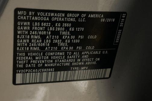 2018 Volkswagen Atlas 2.0T SE