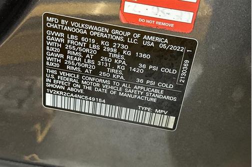 2022 Volkswagen Atlas 3.6L SE w/Technology